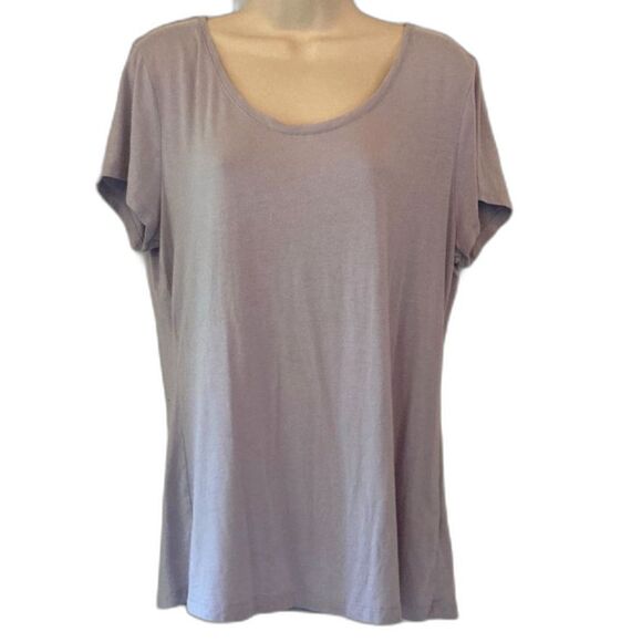 BANANA REPUBLIC Luxe Touch Icelandic Blue Crew Neck T Shirt Womens Large - Picture 3 of 11